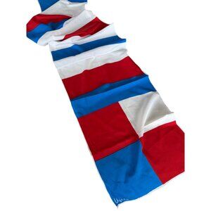 Vintage Vera Neuman Long Red White and Blue Japanese Women's Fashion Scarf Abstr